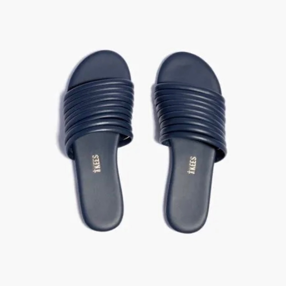 TKEES CARO NAVY BLUE SLIDES